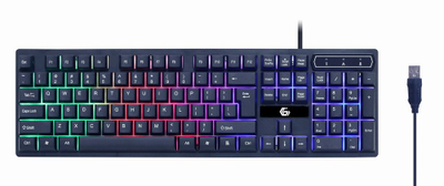 Komplet tastierë gaming me mi Gembird GGS-UMGL4-02, USB, LED, i zi