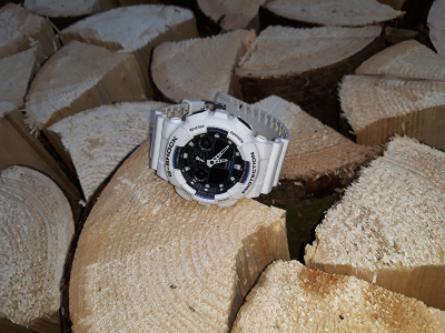 Orë për meshkuj Casio G-SHOCK GA 100B-7A, e bardhë