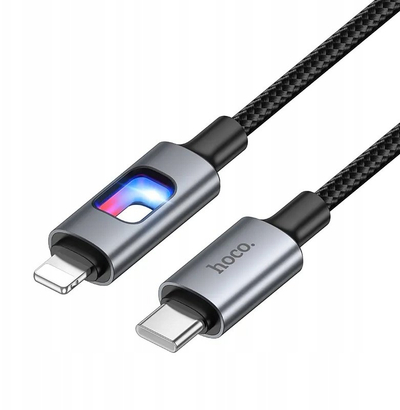 Kabllo karikimi Hoco U144 USB C në Lightning, PD 27W, 1.2m, i zi