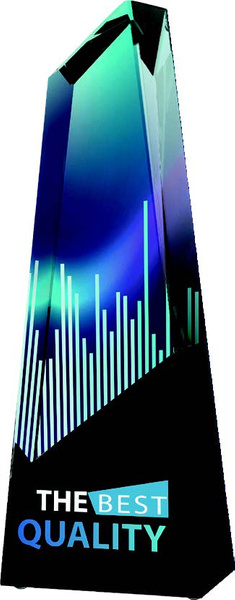 Kupë xhami LuxorJet C078, 28.5cm, printim me ngjyra, transparente