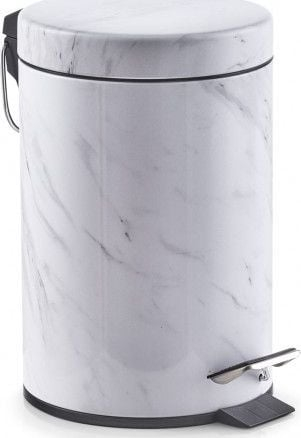 Koshi kozmetik Zeller 18207, 3L, me pedale, dizajn mermeri i bardhë