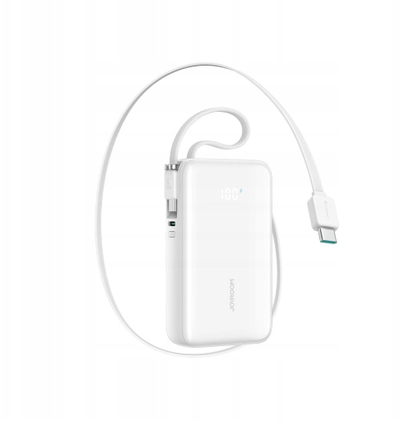 Powerbank Joyroom JR-PR2, 10000mAh, 35W, me kabllo USB-C dhe Lightning, i bardhë