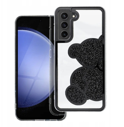 Kapak telefoni 4Kom TEDDY BEAR për Samsung Galaxy S25 Edge, PU TPU, i zi