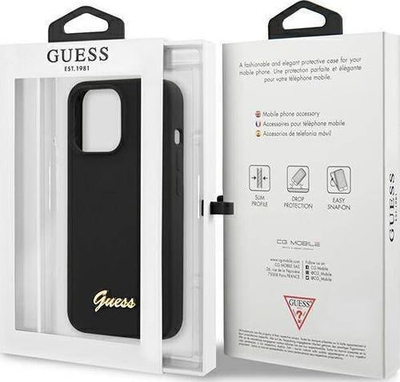 Futrollë telefoni Guess GUHMP13XLSLMGBK për iPhone 13 Pro Max 6.7\", silikon, e zezë