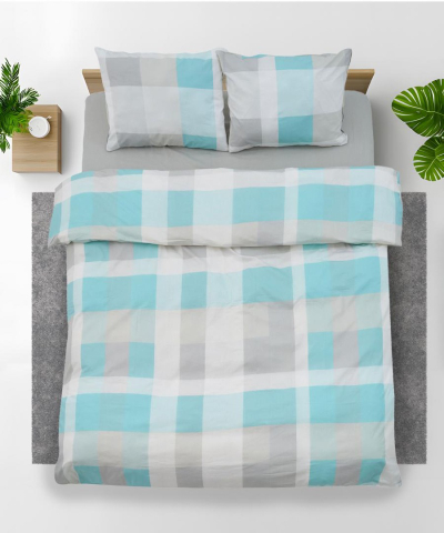 Set shtrati King Size Square, 100% pambuk, 92 GSM, shumëngjyrësh