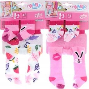 Set geta dhe çorape për kukulla Baby Born, 43cm, shumëngjyrëshe