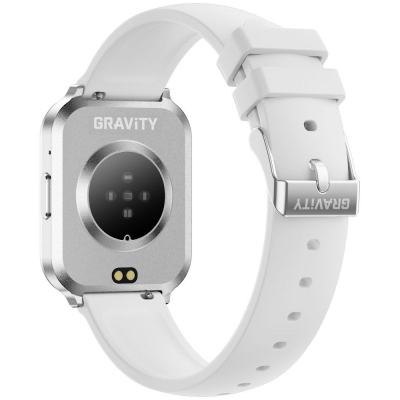 Smartwatch për goca Gravity GT44-4, ekran 1.75", IP68, argjend me rrip të bardhë