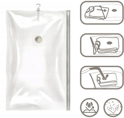 Qese vakum për rroba Ordinett Ordispace Hanging Dress, 70x140cm, transparente