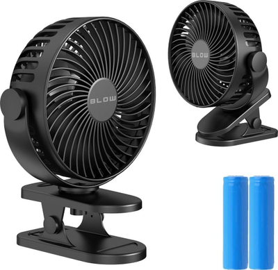 Ventilator tavoline Blow Table Fan, 15cm, me USB edhe me bateri, i zi