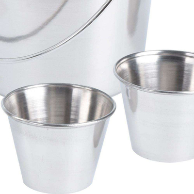 Set me 3 enë aperitivi Koopman, çelik inox, me shkëlqim, argjend