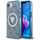 Футрола за телефон Guess IML Metal Glitter 4G Circle Triangle за iPhone 16E, со MagSafe, сина