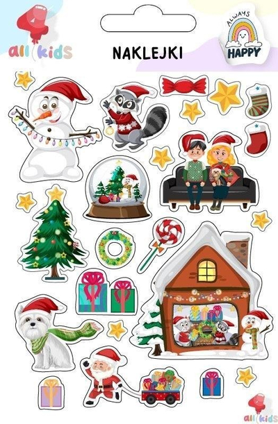 Ngjitëse Dodo Christmas Stickers For Children 1, set ngjitësesh për fëmijë, motive Krishtlindjesh