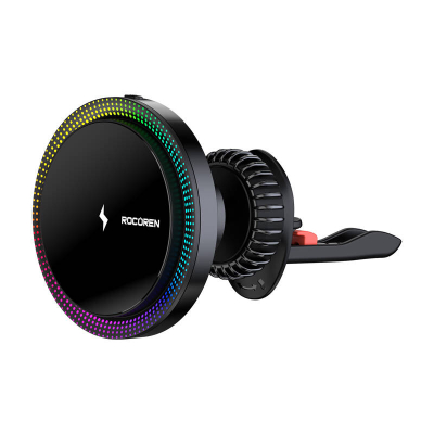 Karikues veture wireless Rocoren RCZJ-XK01, 15W, montim në grila ajri, i zi