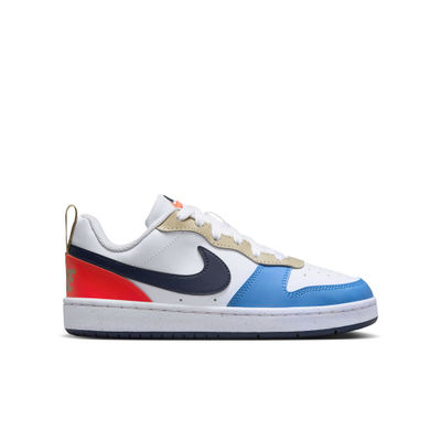 Atlete për fëmijë Nike Court Borough Recraft Low, lëkurë, përditshme, të bardha blu kuqe