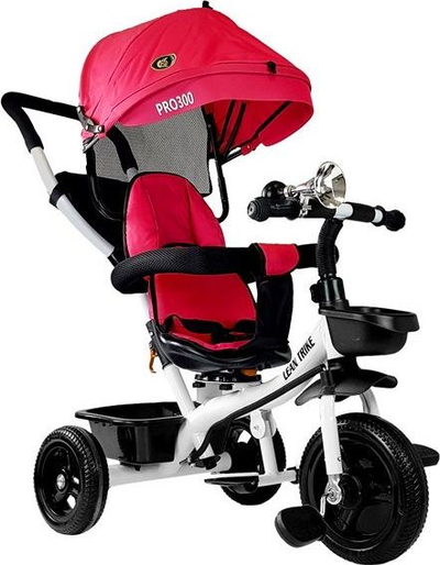 Трицикл Lean Sport PRO300, 4 во 1, со родителска рачка, црвен