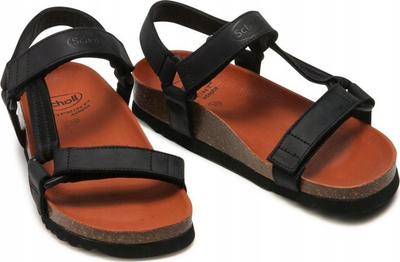 Sandale SCHOLL Heaven Ad F23009, lëkurë nubuck, të zeza