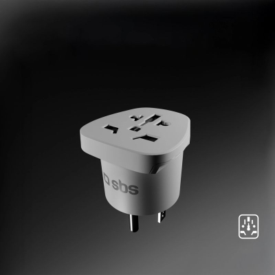 Adapter udhëtimi SBS, prizë tip B, 100–250V 2500W, i bardhë