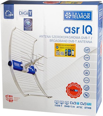 Antena TV Telmor IQ, DVB T T2, e mbrojtur nga 5G, e bardhë