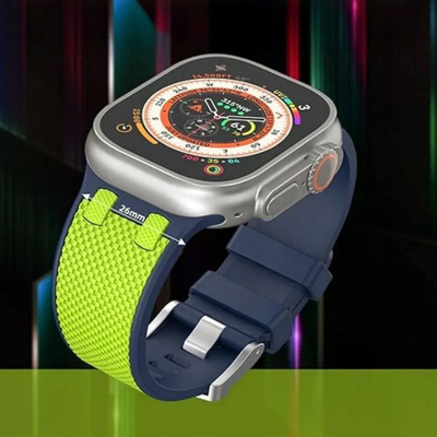 Rrip ore Wiwu Kylin Wi WB015 për Apple Watch 42 44 45 49mm, fluoroelastomer, jeshile fluoreshente