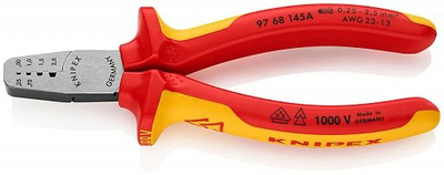 Presa kripuese Knipex 9768145A, për ferula 0.25-2.5 mm², 145mm, doreza të izoluara