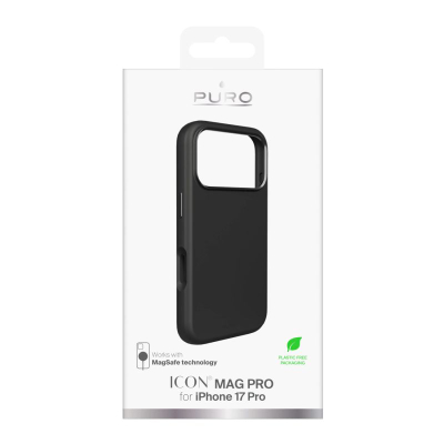 Kapak telefoni Puro PUIPC17P63ICONMPBLK për iPhone 17 Pro, mbrojtës, i zi