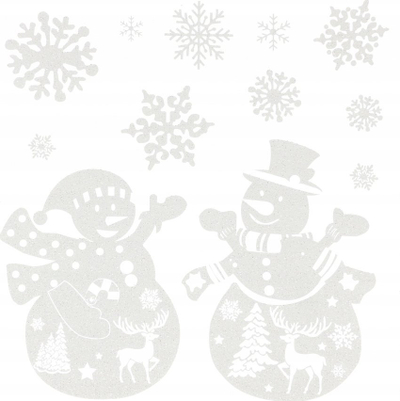 Sticker dritareje Craft with Fun Christmas Snowmen, dekor Krishtlindjesh, shumëngjyrëshe