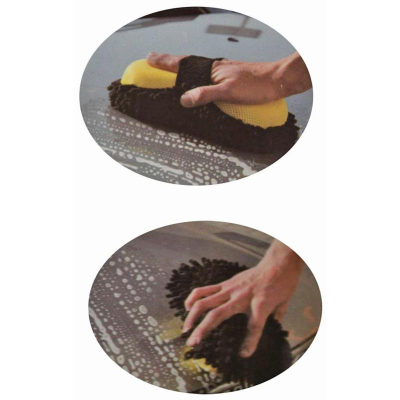 Sfungjer për makinë Dunlop 2n1, mikrofibër, me rrip dore, verdh e zezë