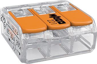 Lidhës elektrik WAGO 221-413, 3 pole, 0.2-4 mm², set 5 copë