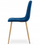 Karrige LEOBERT Kara, kadife blu navy, këmbë pamje druri, 61x41x52 cm