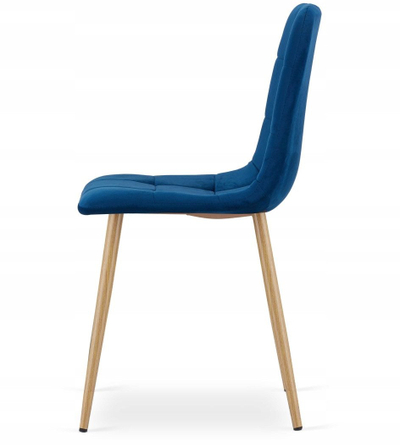 Karrige LEOBERT Kara, kadife blu navy, këmbë pamje druri, 61x41x52 cm