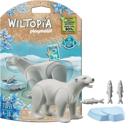 Set lodër Playmobil Wiltopia 71053, ari polar, 6 pjesë, i bardhë