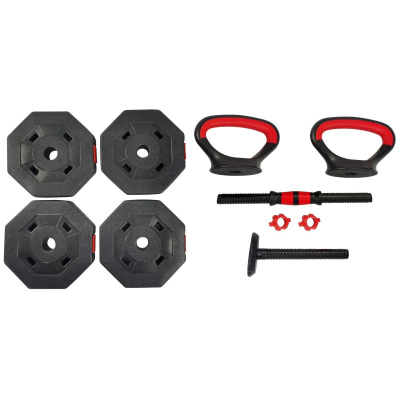 Set ganxhash EB Fit 2 në 1, 10 kg, peshë që e çon sa do vetë, e zezë