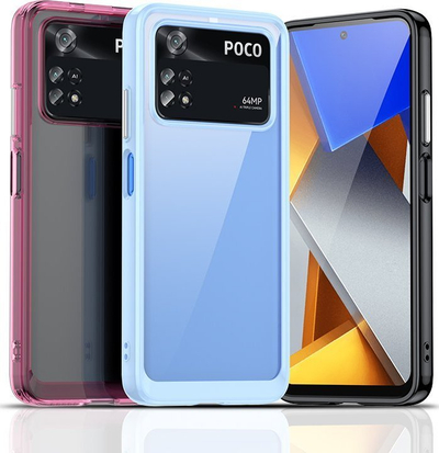 Kapak telefoni Hurtel Outer Space Case Xiaomi Poco M4 Pro, kornizë e butë TPU, pjesë e pasme e fortë, blu