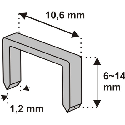 Kapëse Dedra 11Z212, D11 1,2x10,6mm, 1000 copë, të hirta