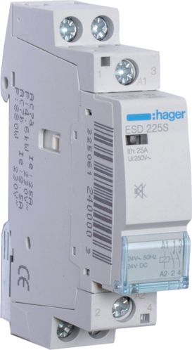 Kontaktor modular Hager ESD225S, 25A, 2NO 24V AC