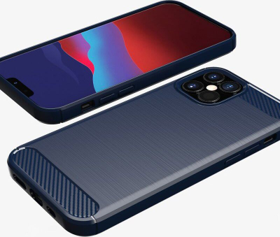 Futrollë telefoni për Apple iPhone 12 Pro Max, TPU i butë, stil karbon, e zezë