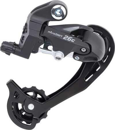 Заден менувач Microshift M26CL, 7 8 брзини, долг кафез, црн