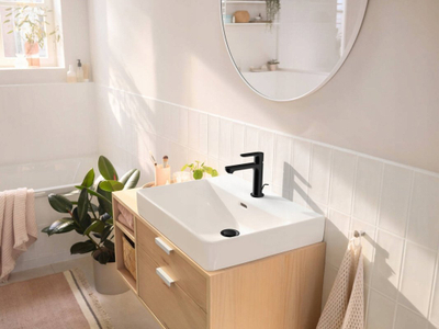 Rubinet lavamani Hansgrohe Rebris S 72517670, me sifon, i zi mat