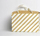 Kuti dhuratash Gilded Stripes Box S, 18 x 12 x 9 cm, me doreza, e bardhë me ari