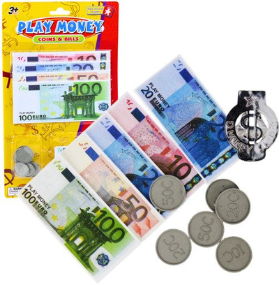 Set parash lodër Euro, banknota dhe monedha, plastikë, shumëngjyrëshe