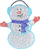 Stiker dekorativ vetëngjitës për Krishtlindje, kristale, Santa Claus dhe Snowman, shumëngjyrësh