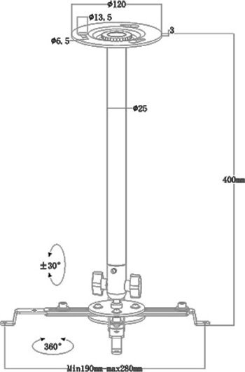 Mbajtëse projektori Multibrackets M Universal Ceiling Wall Mount III, deri 15 kg, argjend