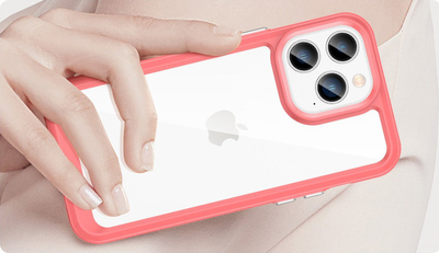 Mbrojtëse telefoni Hurtel Outer Space Case, iPhone 14 Pro, hard cover me kornizë xheli, e kuqe