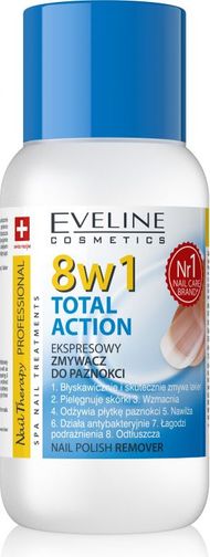 Heqës llaku për thonj Eveline Nail Therapy Professional 8in1 Total Action, pa aceton, 150 ml