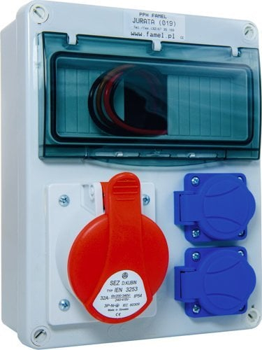 Panel elektrik shpërndarës RW3959, CEE 32A 5P, CEE 16A 5P 4xGS, IP44
