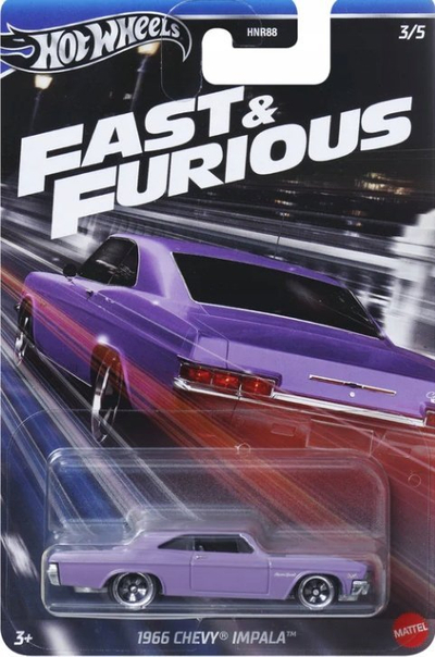 Makina lodër Hot Wheels HRW53 Fast and Furious, shkallë 1:64, shumëngjyrëshe