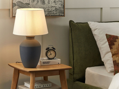 Lampë tavoline Beliani Arcos, qeramike, 55 cm, gri