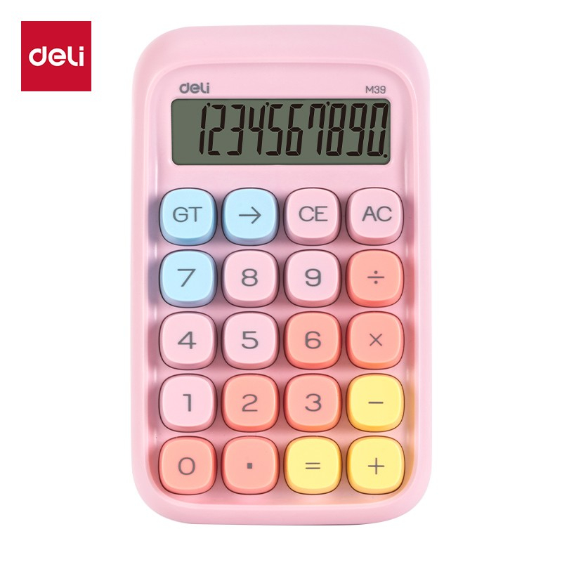 Deli Kalkulator 10 Digits Pink M39