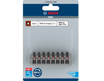 Set bit kaçavidash Bosch Pro, 8 pjesë, Impact Robertson