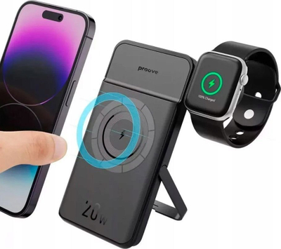 Powerbank Proove Power Stand 2 në 1, 10000mAh, 20W, i zi
